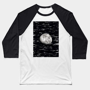 Partial Moon By Night Black & White. For Moon Lovers. Baseball T-Shirt